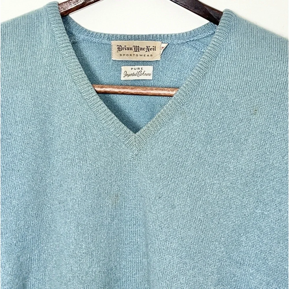 Vintage Brian MacNeil Cashmere Sweater‎ Men's Medium Mint Green Quiet Luxury